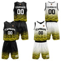 Custom Rose Yellow Reversible Basketball Suit for Adults and Kids Personalized Jersey enthsush