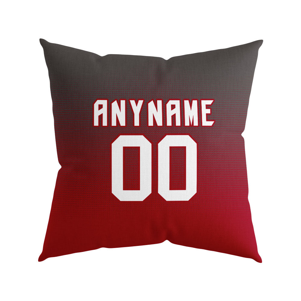 Custom Football Throw Pillow for Men Women Boy Gift Printed Your Personalized Name Number Orange&Red&White&Black enthsush