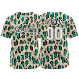 Custom Full Print Design Authentic Baseball Jersey green-beige