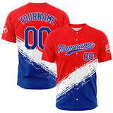 Custom Full Print Design Authentic Baseball Jersey red-blue-white