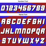 Custom Tie-dye Red Royal Basketball Jersey Uniform Suit Printed Your Logo Name Number