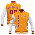 Custom Yellow Red White Waterproof Varsity Jackets Personalized Stitched Name Number Logo to Letterman Jackets enthsush