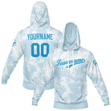 Custom Sweatshirt Hoodie For Men Women Girl Boy Print Your Logo Name Number Light Blue-White-Blue