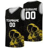 Custom basketball jersey for men and women. Stitched and printed name, number and logo Black