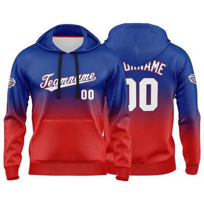 Custom Gradient Hoodie For Man Woman Girl Boy Print Your Logo Name Number Royal Red enthsush
