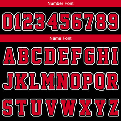 Custom Black Red Basketball Jersey Uniform Suit Printed Your Logo Name Number enthsush