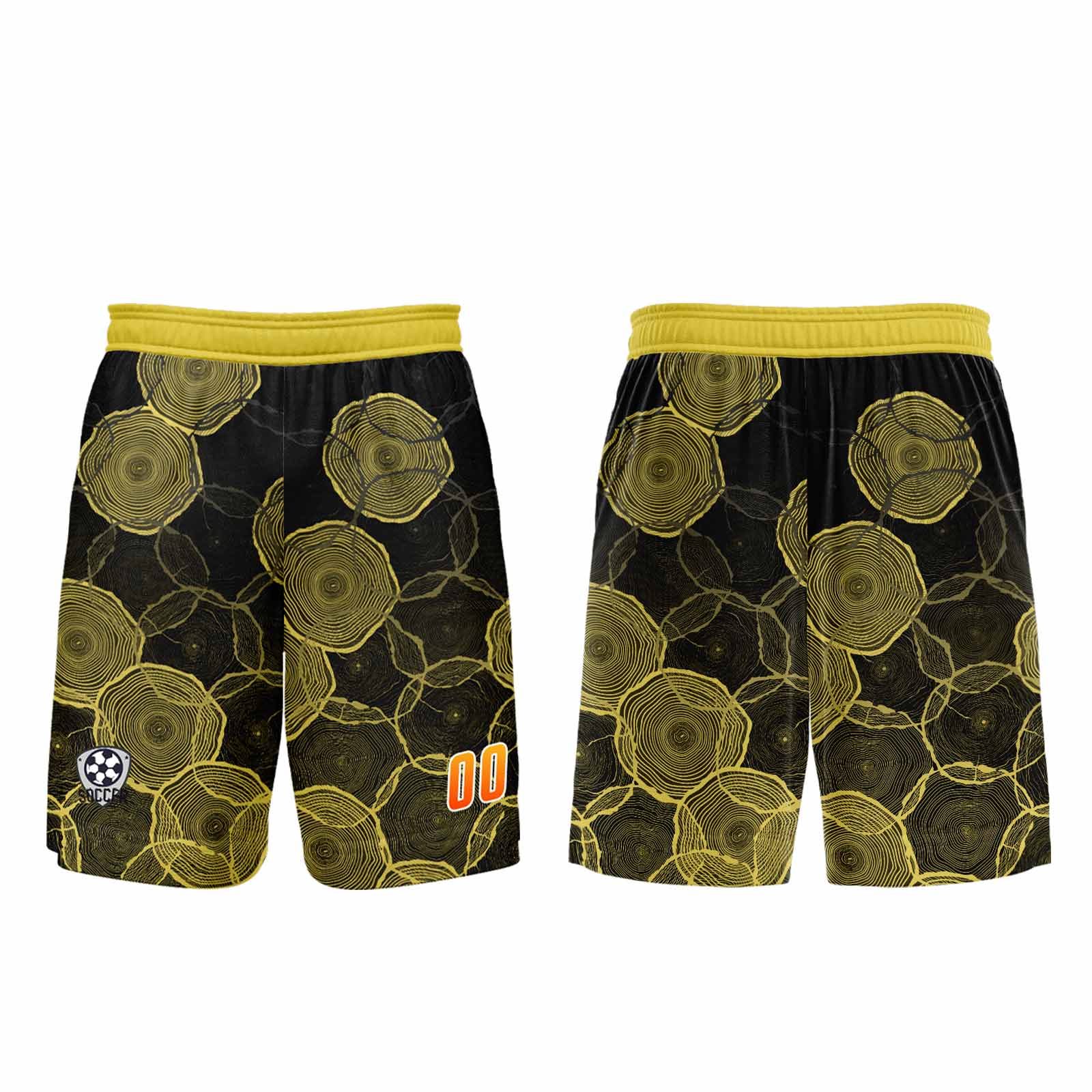 Custom  Black Yellow Jerseys for Men Women Personalized Soccer Uniforms for Adult and Kid enthsush