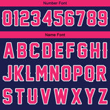 Custom Navy Pink Sleeve Hoodies for Men Women Shirts with Hoods Printed Name Logo