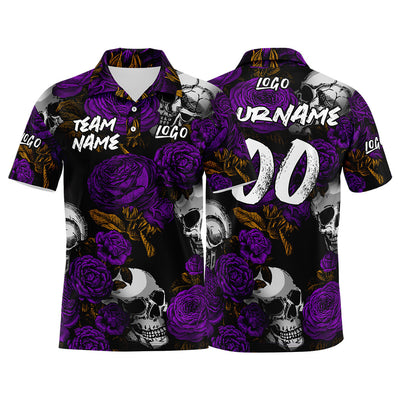 Custom Football Polo Shirts  Add Your Unique Logo/Name/Number Purple enthsush