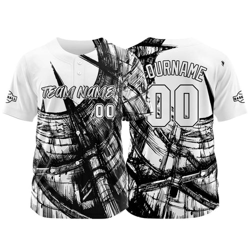 Custom Baseball Uniforms High-Quality for Adult Kids Optimized for Performance Staircase-White enthsush
