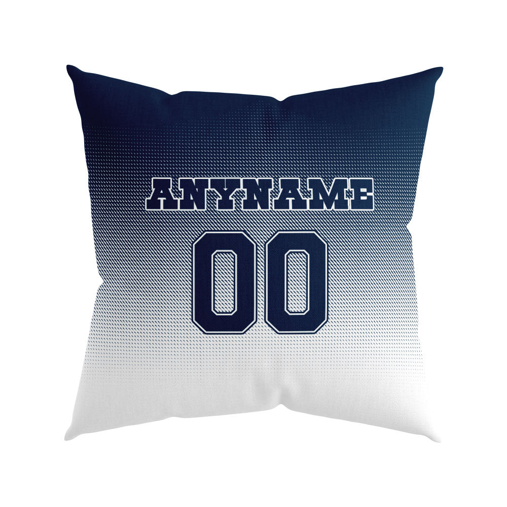 Custom Football Throw Pillow for Men Women Boy Gift Printed Your Personalized Name Number Navy&White&Blue enthsush