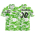 Custom Football Polo Shirts  Add Your Unique Logo/Name/Number Green&White enthsush