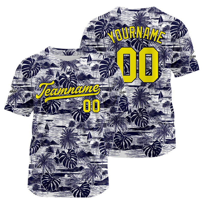 Custom Full Print Design Authentic Baseball Jersey navy