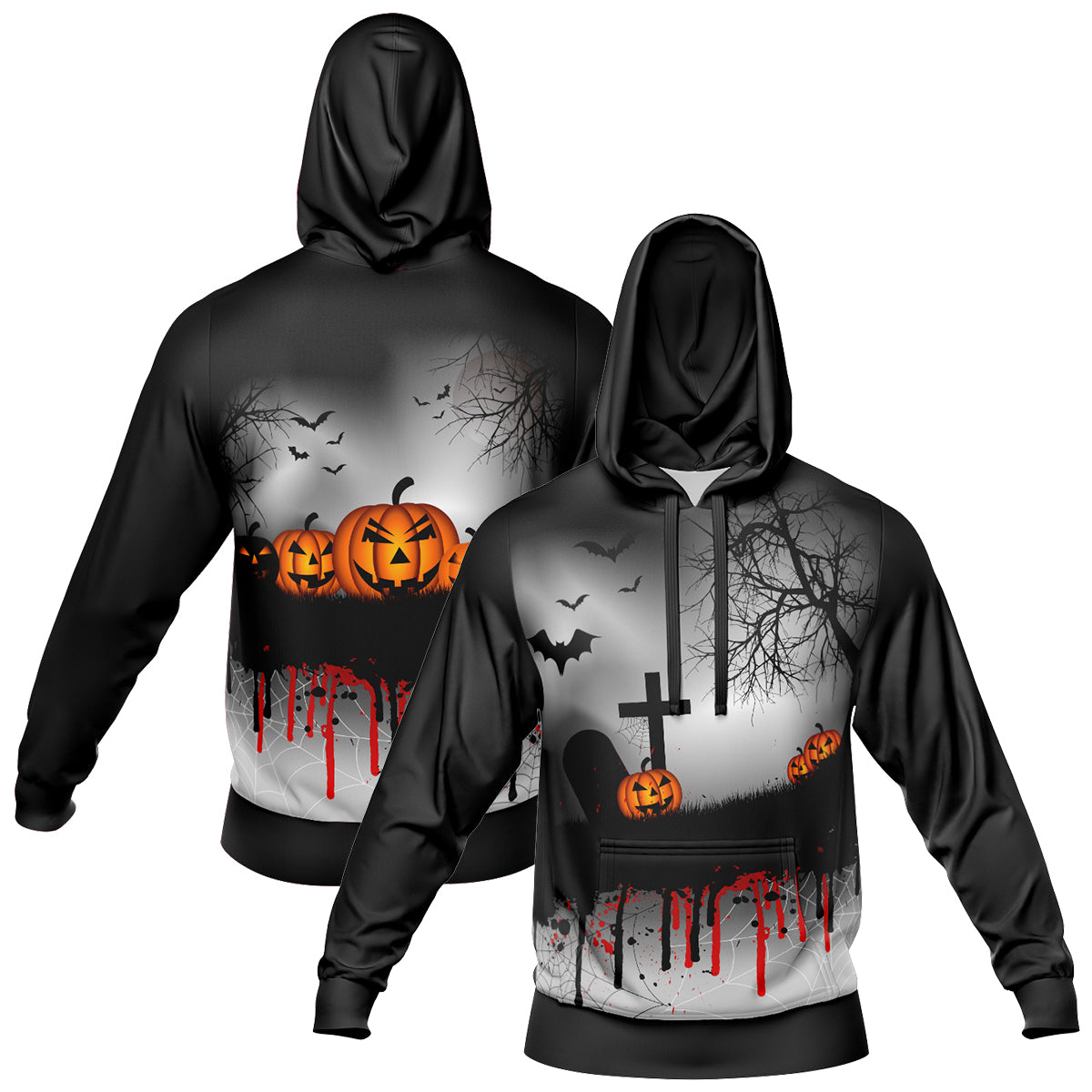 Custom Sweatshirt Hoodie Add Text and Design Personalized Halloween Hooded Sweatshirt enthsush
