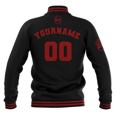 Custom Black Red Waterproof Varsity Jackets Personalized Stitched Name Number Logo to Letterman Jackets enthsush