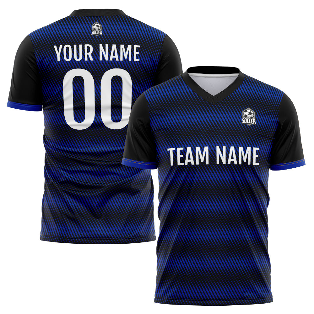 Custom Soccer Jerseys for Men Women Personalized Soccer Uniforms for Adult and Kid Black-Royal enthsush