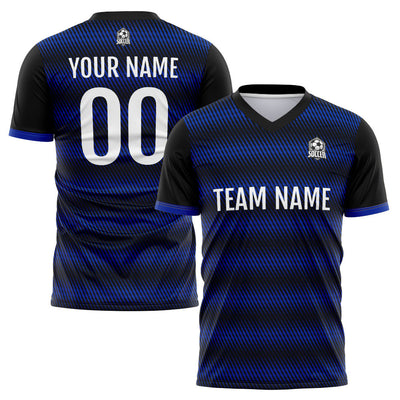 Custom Soccer Jerseys for Men Women Personalized Soccer Uniforms for Adult and Kid Black-Royal enthsush