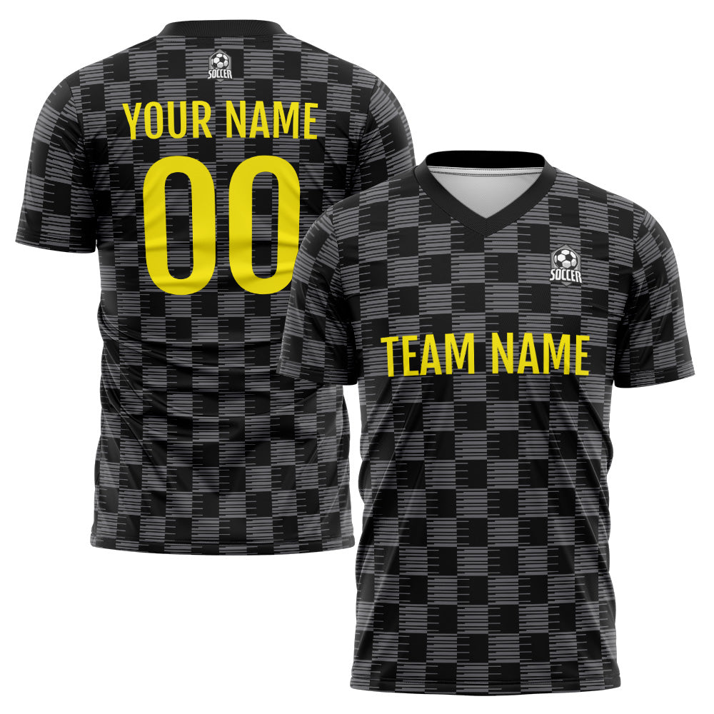 Custom Soccer Jerseys for Men Women Personalized Soccer Uniforms for Adult and Kid Black-Gray enthsush