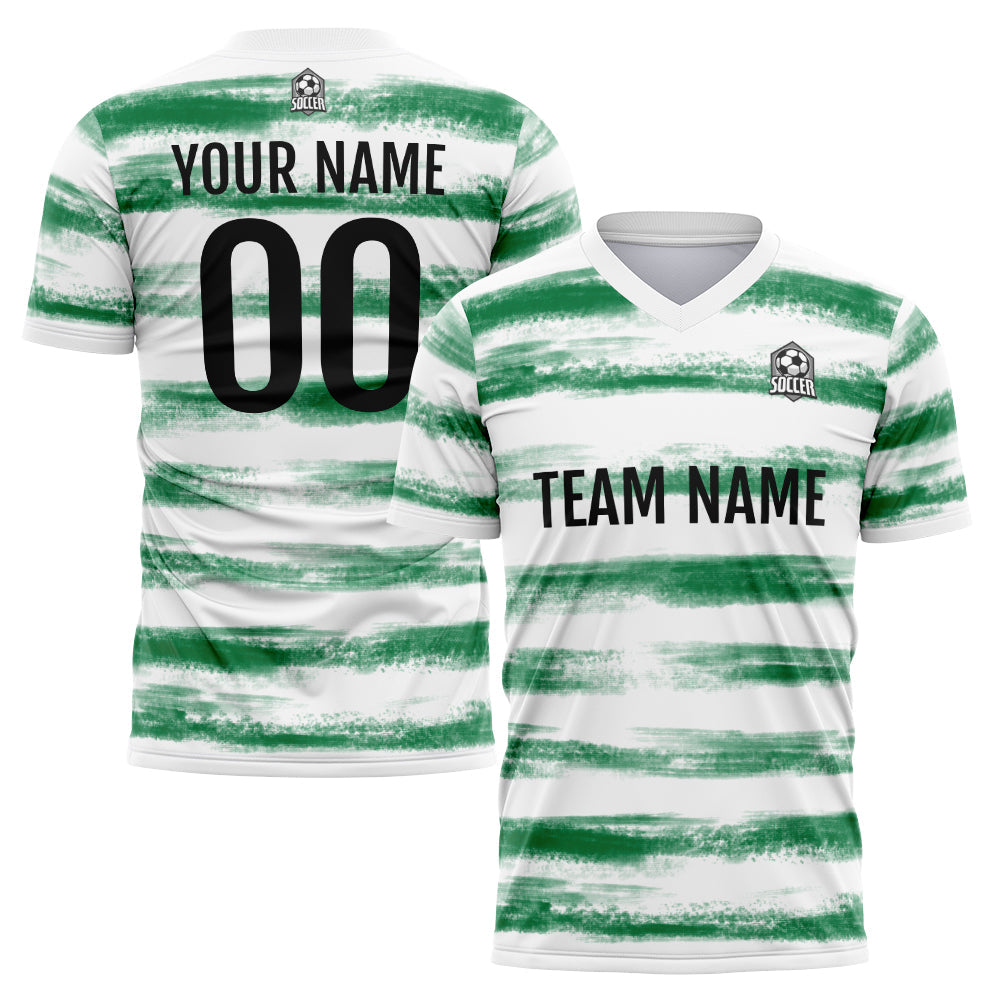 Custom Soccer Jerseys for Men Women Personalized Soccer Uniforms for Adult and Kid Green-White enthsush