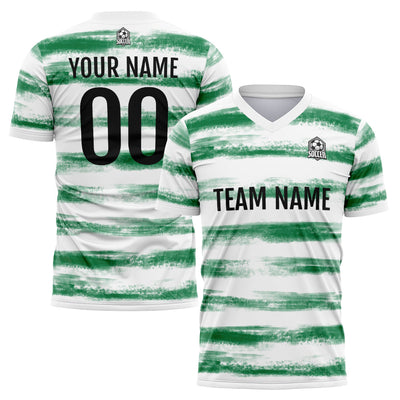Custom Soccer Jerseys for Men Women Personalized Soccer Uniforms for Adult and Kid Green-White enthsush
