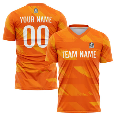 Custom Soccer Jerseys for Men Women Personalized Soccer Uniforms for Adult and Kid Orange enthsush