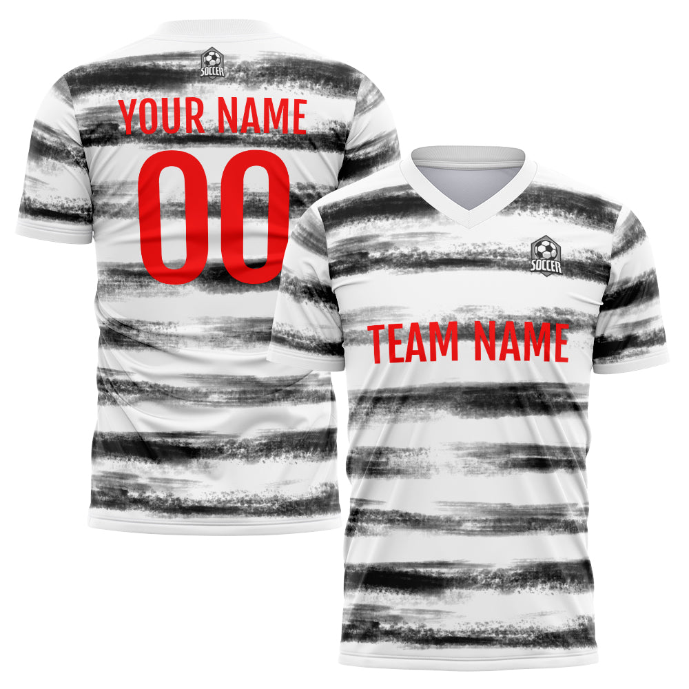 Custom Soccer Jerseys for Men Women Personalized Soccer Uniforms for Adult and Kid Black-White enthsush
