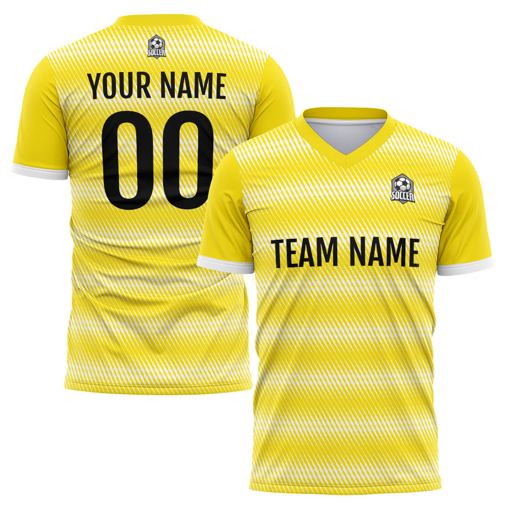 Custom Soccer Jerseys for Men Women Personalized Soccer Uniforms for Adult and Kid Yellow enthsush