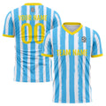 Custom Soccer Jerseys for Men Women Personalized Soccer Uniforms for Adult and Kid Light Blue-White enthsush