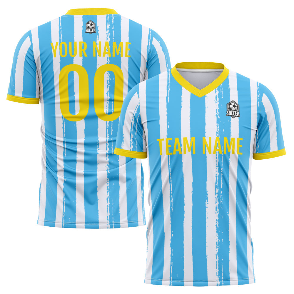 Custom Soccer Jerseys for Men Women Personalized Soccer Uniforms for Adult and Kid Light Blue-White enthsush
