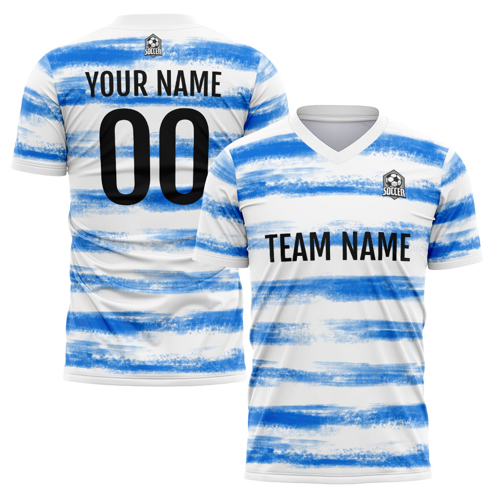 Custom Soccer Jerseys for Men Women Personalized Soccer Uniforms for Adult and Kid Blue-White enthsush