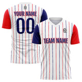 Custom Soccer Jerseys for Men Women Personalized Soccer Uniforms for Adult and Kid White-Red-Navy
