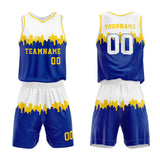 Custom Basketball Jersey Uniform Suit Printed Your Logo Name Number White-Blue