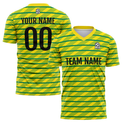 Custom Soccer Jerseys for Men Women Personalized Soccer Uniforms for Adult and Kid Yellow-Green enthsush