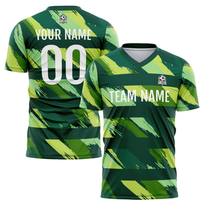 Custom Soccer Jerseys for Men Women Personalized Soccer Uniforms for Adult and Kid Green enthsush