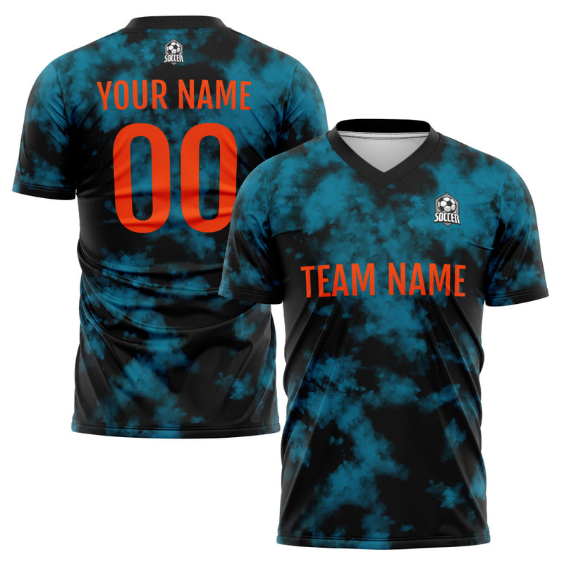 Custom Soccer Jerseys for Men Women Personalized Soccer Uniforms for Adult and Kid Blue-Black