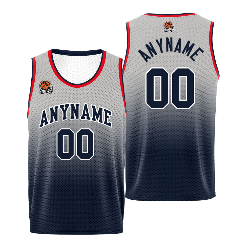 Custom Basketball Jersey Personalized Stitched Team Name Number Logo Navy&Red enthsush