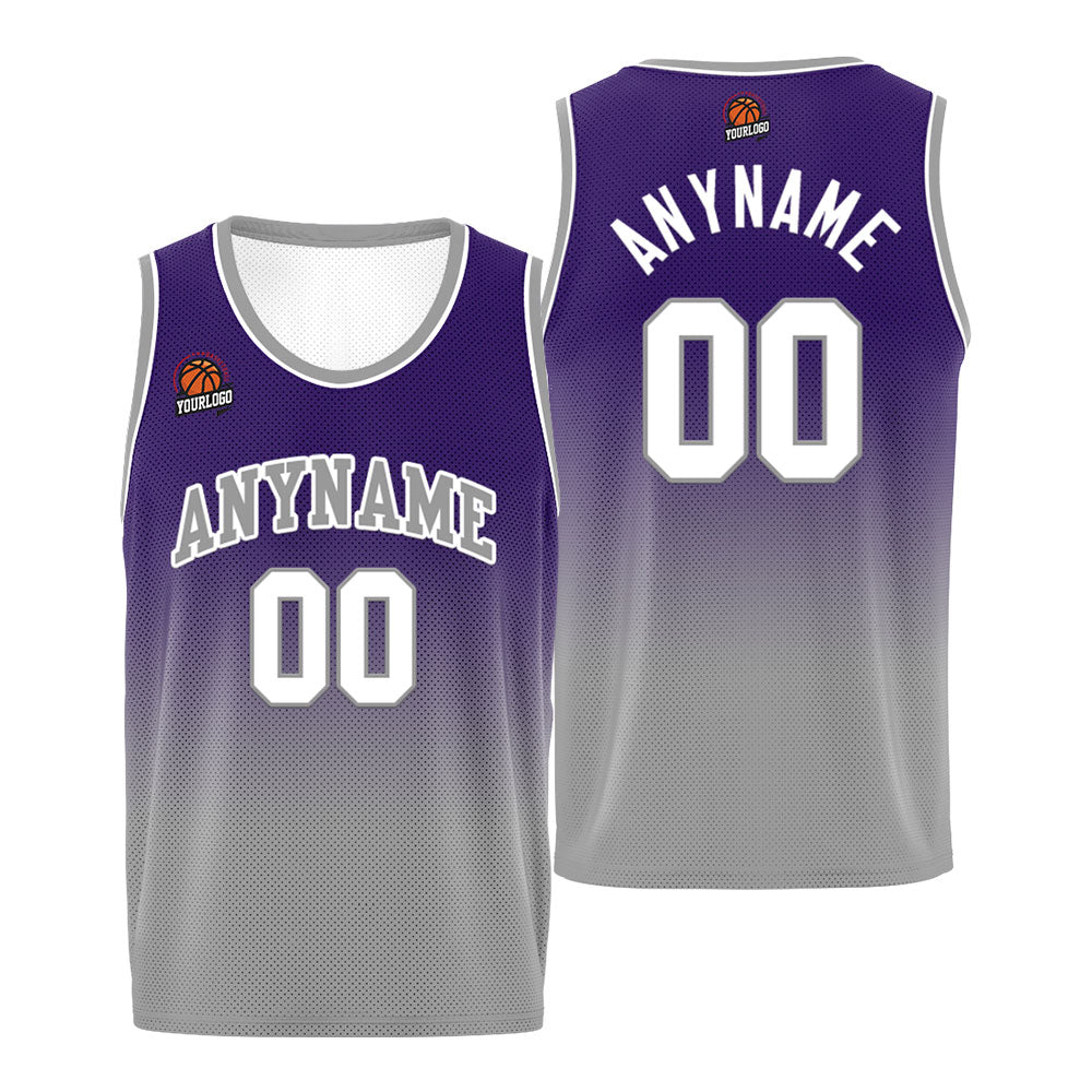 Custom Basketball Jersey Personalized Stitched Team Name Number Logo Black&Purple enthsush