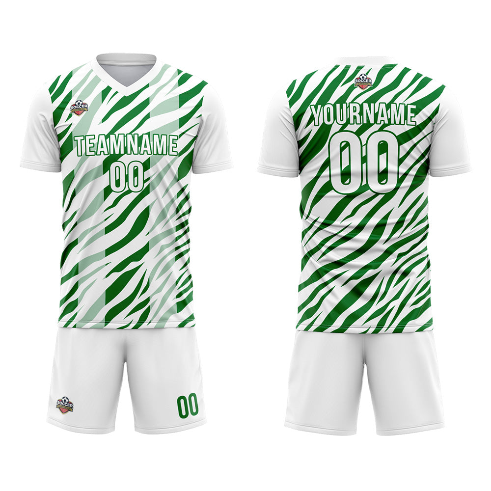 Custom Soccer Jerseys for Men Women Personalized Soccer Uniforms for Adult and Kid Green-White enthsush