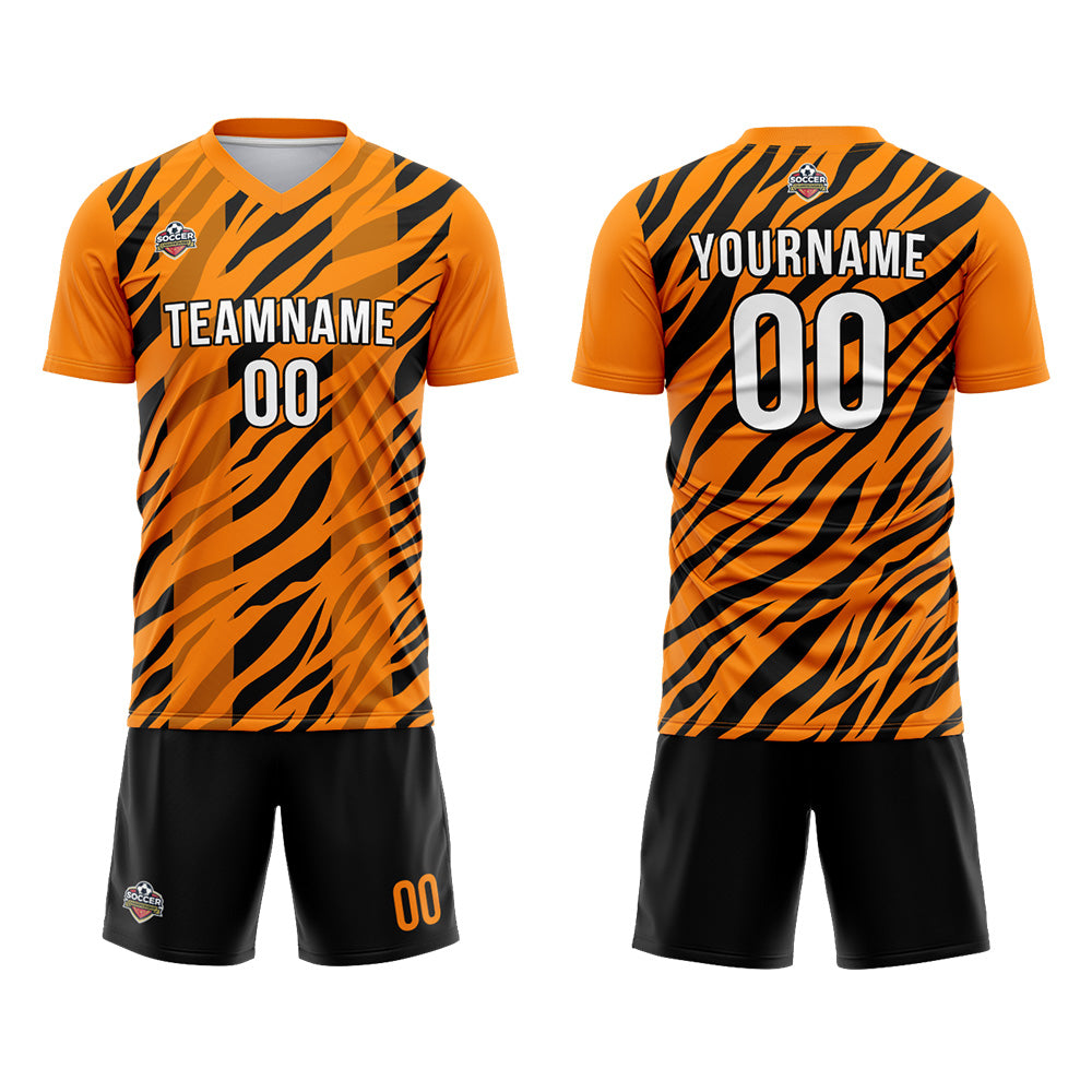 Custom Soccer Jerseys for Men Women Personalized Soccer Uniforms for Adult and Kid Orange-Black enthsush