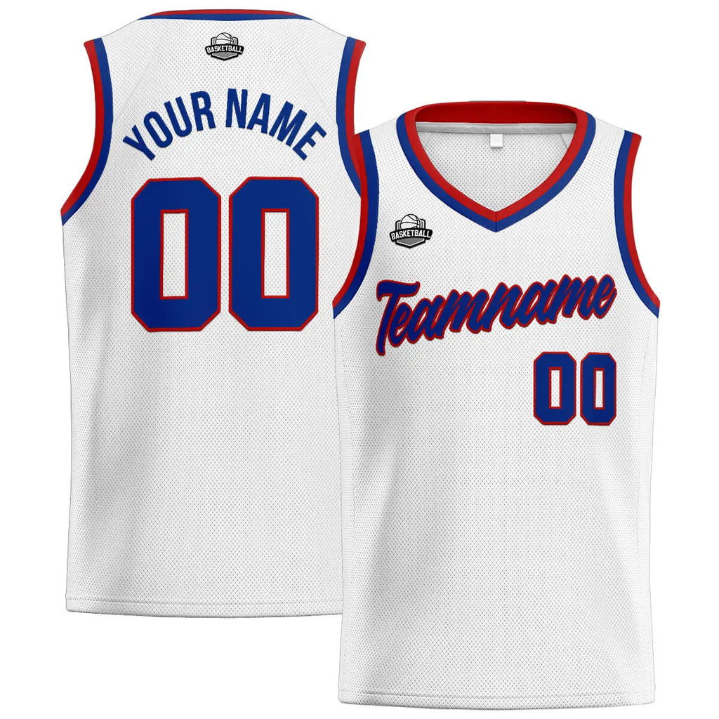Custom Stitched Basketball Jersey for Men, Women  And Kids White-Royal-Red enthsush