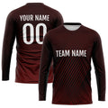 Custom Basketball Soccer Football Shooting Long T-Shirt for Adults and Kids Burgundy enthsush