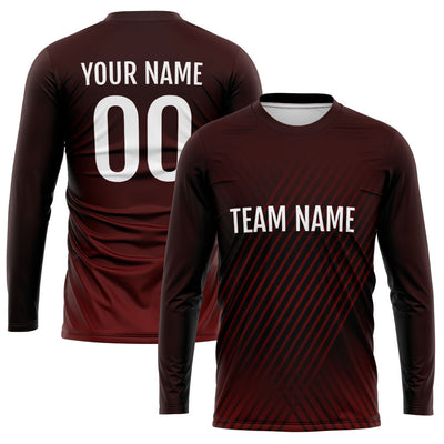 Custom Basketball Soccer Football Shooting Long T-Shirt for Adults and Kids Burgundy enthsush