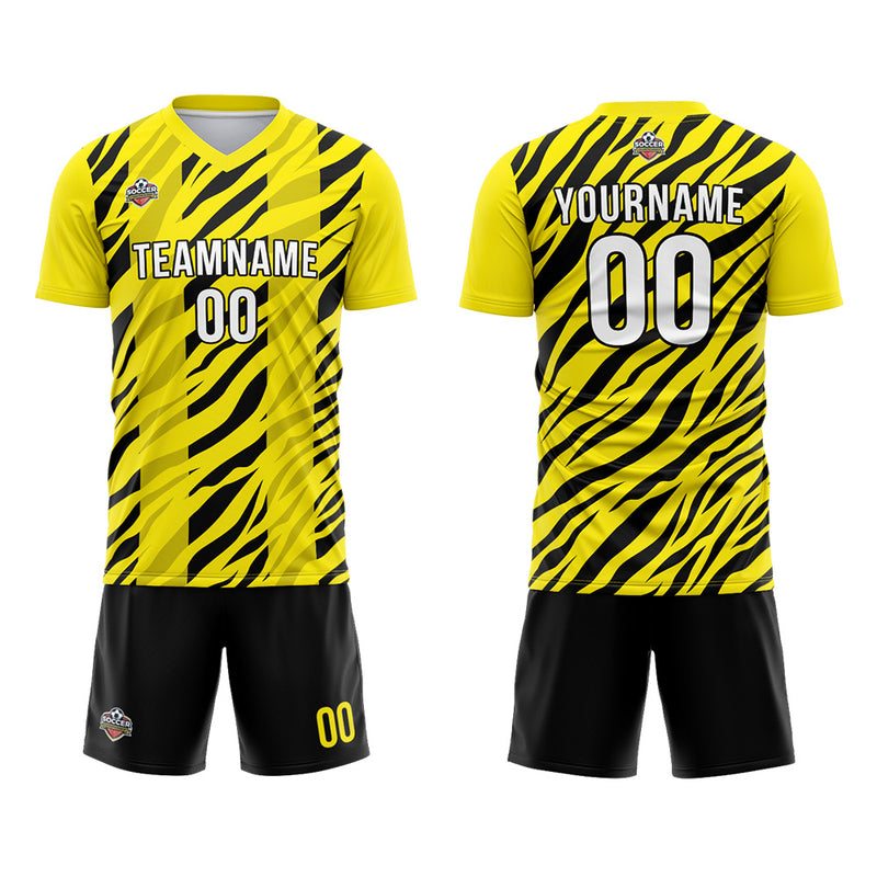 Custom Soccer Jerseys for Men Women Personalized Soccer Uniforms for Adult and Kid Yellow-Black
