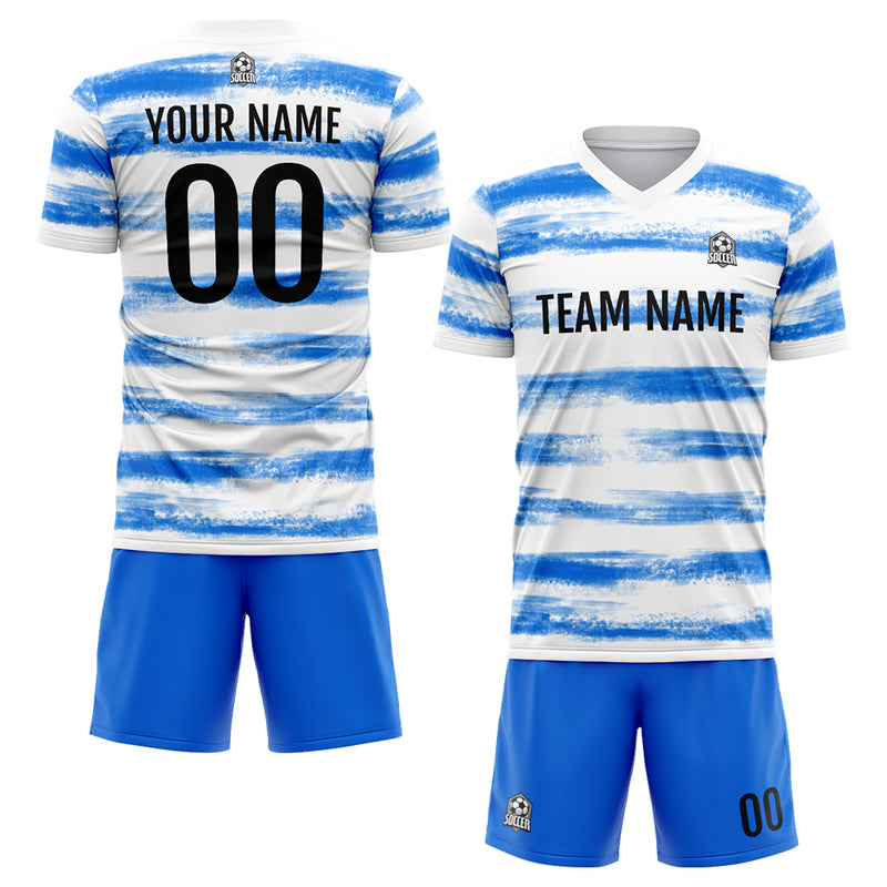Custom Soccer Jerseys for Men Women Personalized Soccer Uniforms for Adult and Kid Blue-White