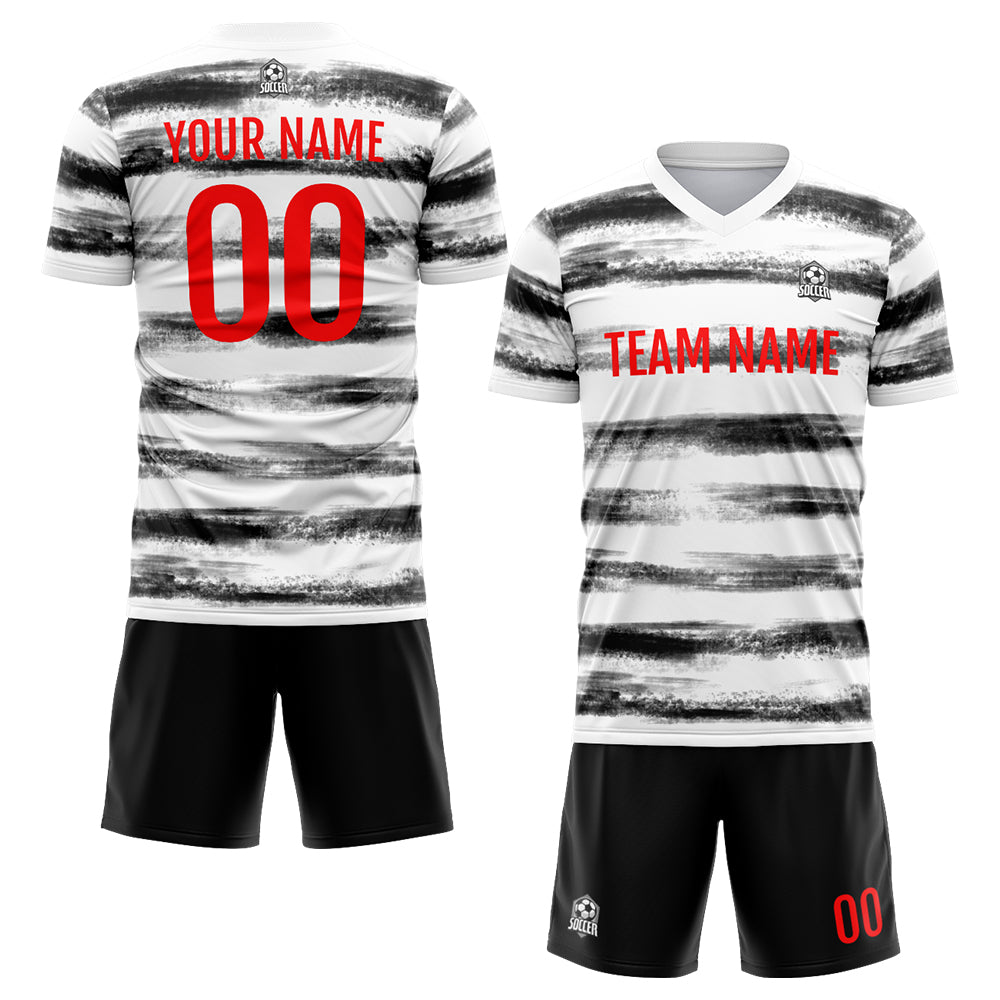 Custom Soccer Jerseys for Men Women Personalized Soccer Uniforms for Adult and Kid Black-White enthsush