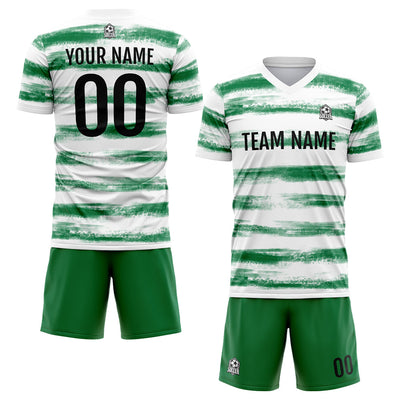Custom Soccer Jerseys for Men Women Personalized Soccer Uniforms for Adult and Kid Green-White enthsush
