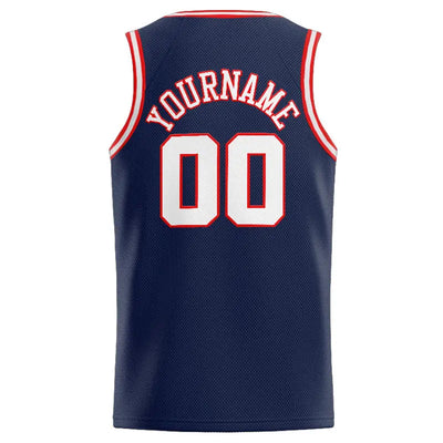 Custom Stitched Basketball Jersey for Men, Women And Kids Navy-White-Red enthsush