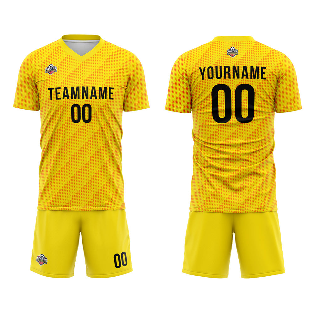 Custom Soccer Jerseys for Men Women Personalized Soccer Uniforms for Adult and Kid Yellow enthsush