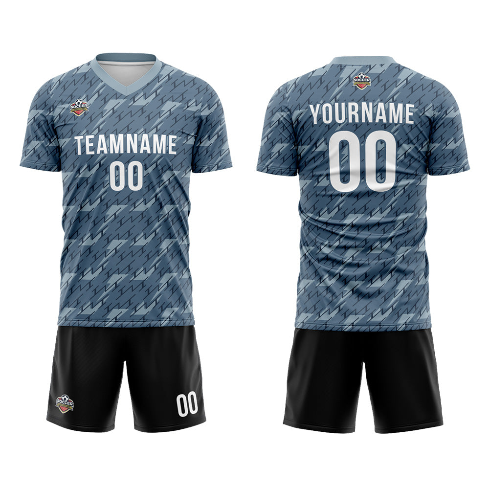 Custom Soccer Jerseys for Men Women Personalized Soccer Uniforms for Adult and Kid Gray-Black enthsush