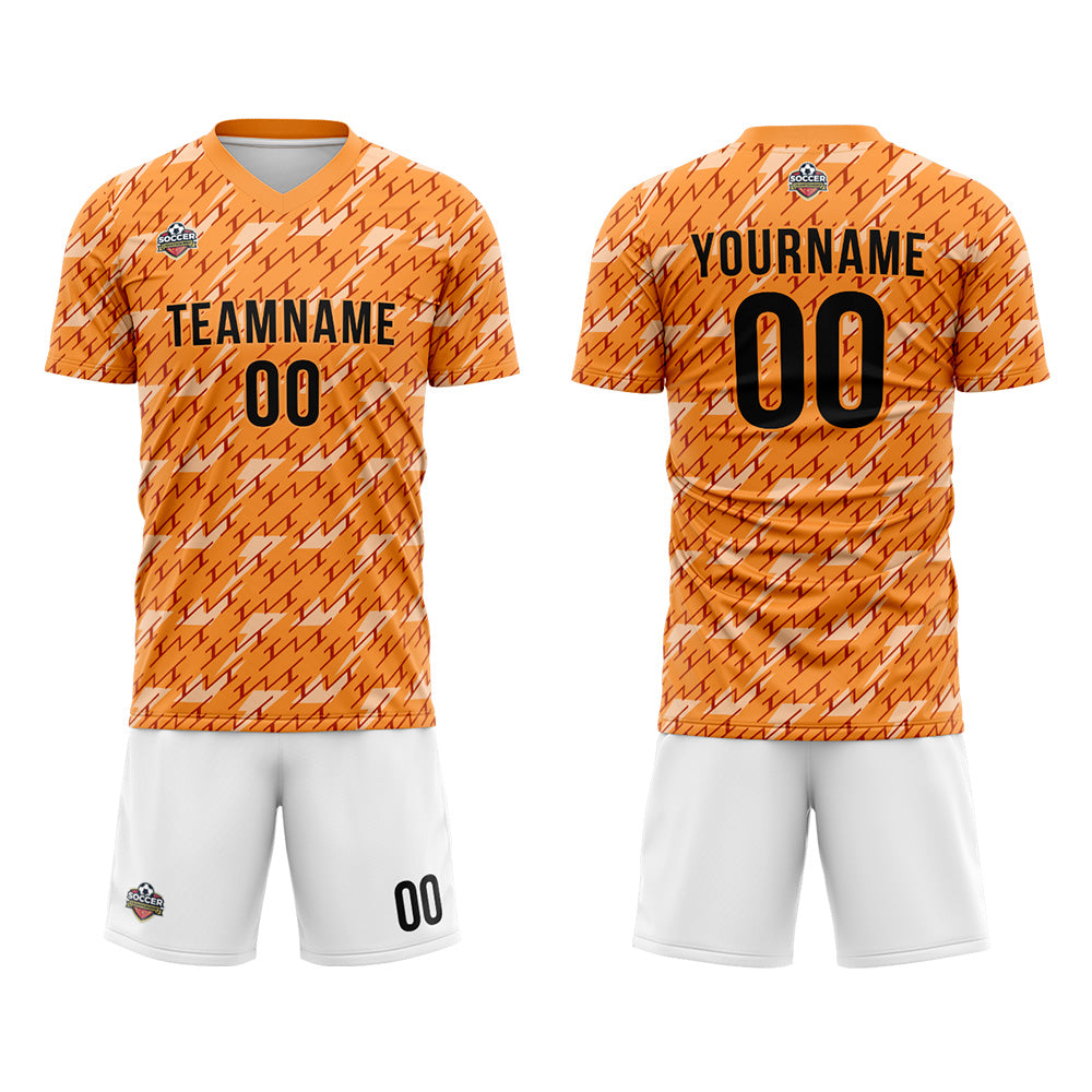 Custom Soccer Jerseys for Men Women Personalized Soccer Uniforms for Adult and Kid Orange-White enthsush